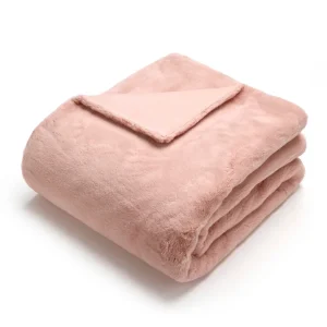 Plaid imitation fourrure Rose clair - 130 x 180 cm*Cacharel Online