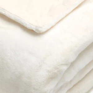 Plaid imitation fourrure - Blanc - 130 x 180 cm*Maison Héritage Outlet