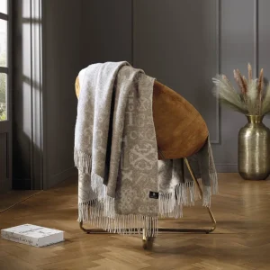 Plaid tissé - Signature taupe : 130 x 180 cm*CXLbyChristianLacroix Outlet
