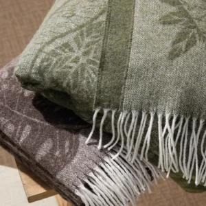 Plaid tissé Ariel Vert - 130 x 180 cm*Rodier Clearance