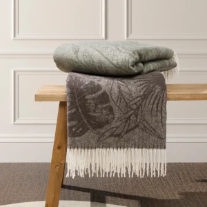 Plaid tissé Ariel Vert - 130 x 180 cm*Rodier Clearance