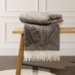 Plaid tissé en cachemire Toco Taupe - 130 x 180 cm*Maison Héritage New