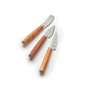 Planche à découper rectangulaire avec poignée + set de 3 couteaux à fromage - Bambou*Sauter Online