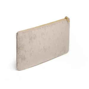 Pochette plate velours côtelé Taupe - 20 x 12 cm*Cacharel Outlet