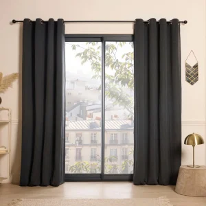 Rideau obscurcissant à œillets - Lisbonne Gris foncé*Rodier Discount