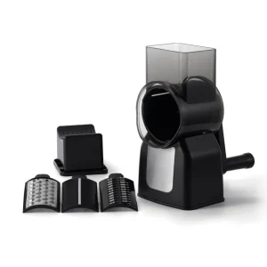 Rotary vegetable and cheese mill + 3 exchangeable blades - Silver / Black*Sauter Outlet