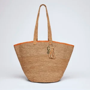 Sac à main Hony en raphia confactionné à la main - thé foncé*CXLbyChristianLacroix Online