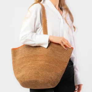Sac à main Hony en raphia confactionné à la main - thé foncé*CXLbyChristianLacroix Online