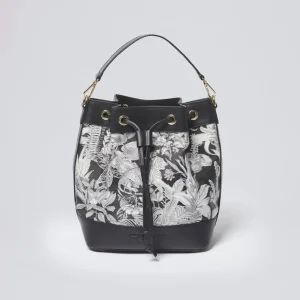 Sac seau Aliénor en cuir et jacquard Zanzibar - Noir*CXLbyChristianLacroix Fashion