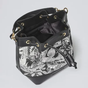 Sac seau Aliénor en cuir et jacquard Zanzibar - Noir*CXLbyChristianLacroix Fashion