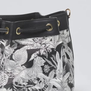 Sac seau Aliénor en cuir et jacquard Zanzibar - Noir*CXLbyChristianLacroix Fashion