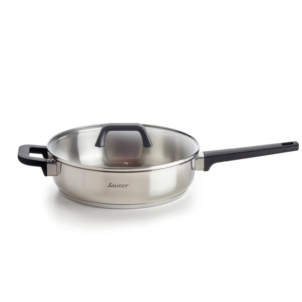 sauteuse_avec_couvercle_q_2.webp Sauteuse avec couvercle Qulinox - Triple fond - acier inoxydable - panier à friture - Argenté*Sauter Online