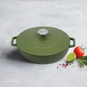 Sauteuse en fonte d'acier ronde vert mat*Sauter Discount