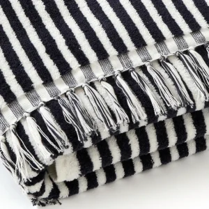 Serviette de plage à rayures en 100% coton - ultra douce et absorbante - Hawaï bleu foncé*Cacharel Hot
