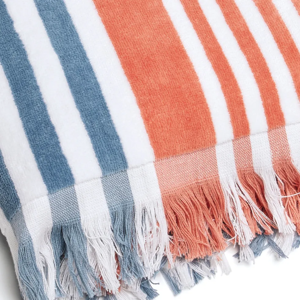 serviette_de_plage_chypre_2.webp Serviette de plage Chypre Rouge / Bleu - 100 x 180 cm*Chevignon Sale