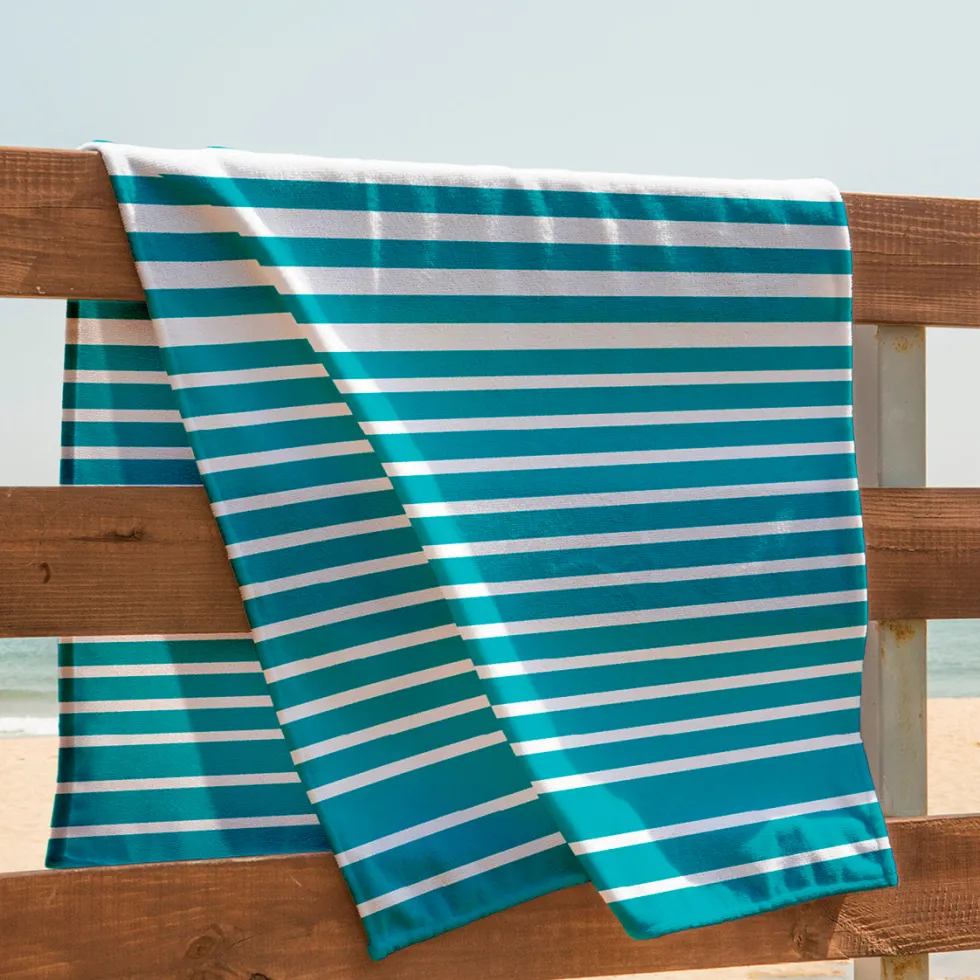 serviette_de_plage_gabrie_2.webp Serviette de plage Gabrielle Turquoise - 90 x 180 cm*Ines by Ines de la Fressange Discount