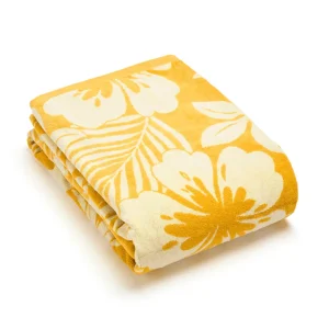 Serviette de plage Hibiscus Jaune - 90 x 180 cm*Cacharel Hot