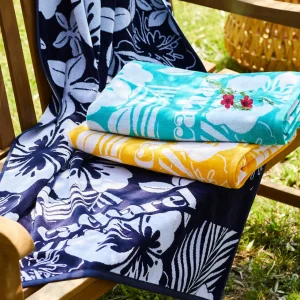 Serviette de plage Hibiscus Jaune - 90 x 180 cm*Cacharel Hot