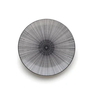 Set de 4 assiettes creuses avec relief - Blanc / Noir*Sauter Outlet