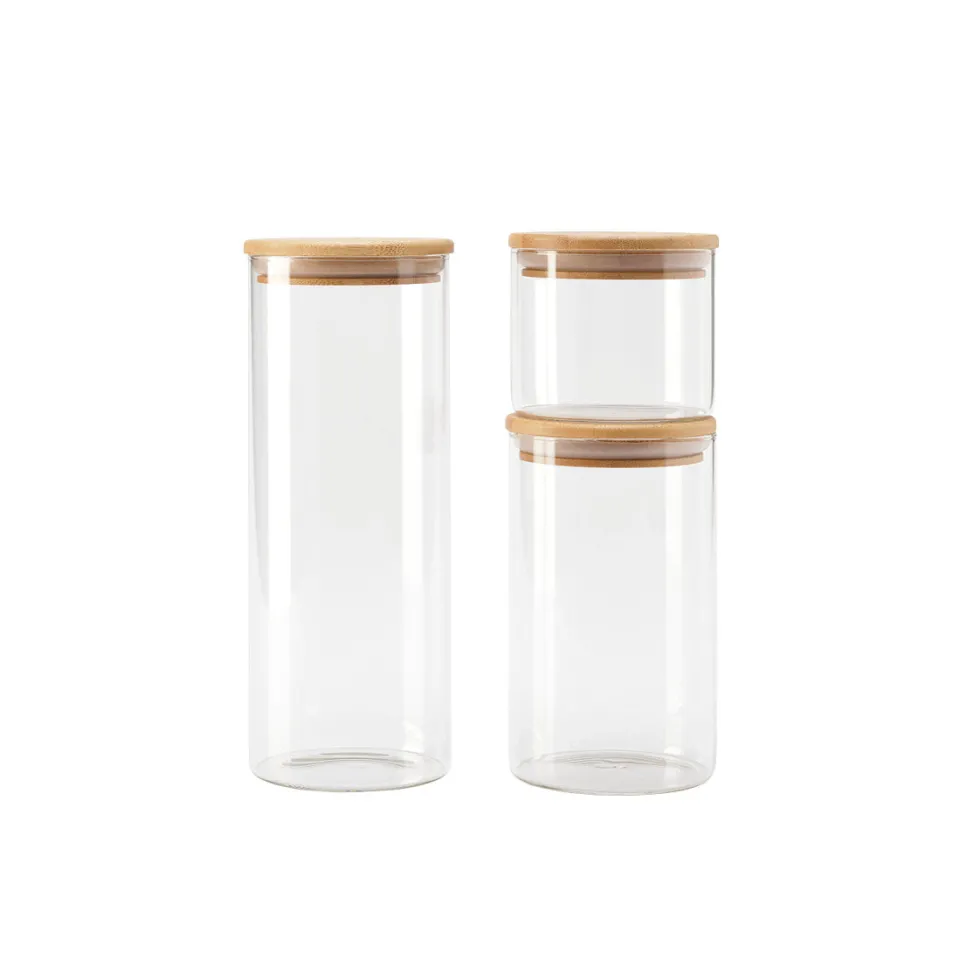 set_de__bocaux_en_verre_a_0.webp Set de 3 bocaux en verre avec couvercle en bambou – transparent*Kalorik Best