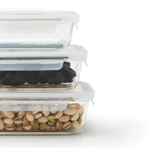 Set de 5 boîtes alimentaires en verre avec couvercles hermétiques - 0.32 L + 0.8 L + 0.37 L + 0.64 L + 1.05 L*Brandt Best