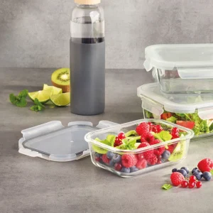 Set de 3 boîtes alimentaires en verre avec couvercles hermétiques – 0.6l + 1l + 1.5L*Brandt Hot