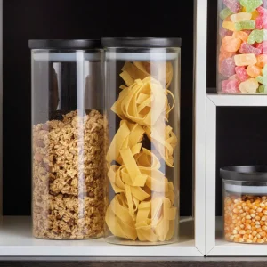 Set de 3 boîtes en verre avec couvercle en plastique – transparent et vert – 1.5l*Brandt Online