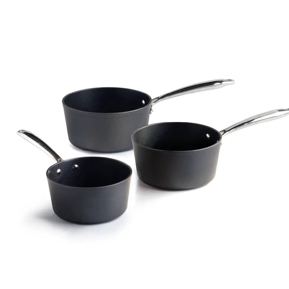 set_de__casseroles_alux_p_0.webp Set de 3 casseroles Alux Pro - en aluminium forgé et acier inoxydable - 16 + 18 + 20 cm - Noir*Sauter Discount