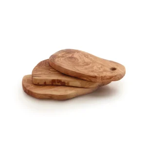 Set de 3 planches à découper ovales avec trou en bois d'olivier faits à la main*Brandt Best