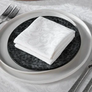 Set de 4 serviettes - tissé Jacquard - Victorian Blanc*Chevignon New