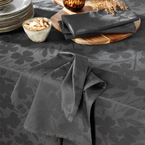 Set de 4 serviettes - tissé Jacquard - Cresson de fontaine Gris foncé*Ines by Ines de la Fressange Discount