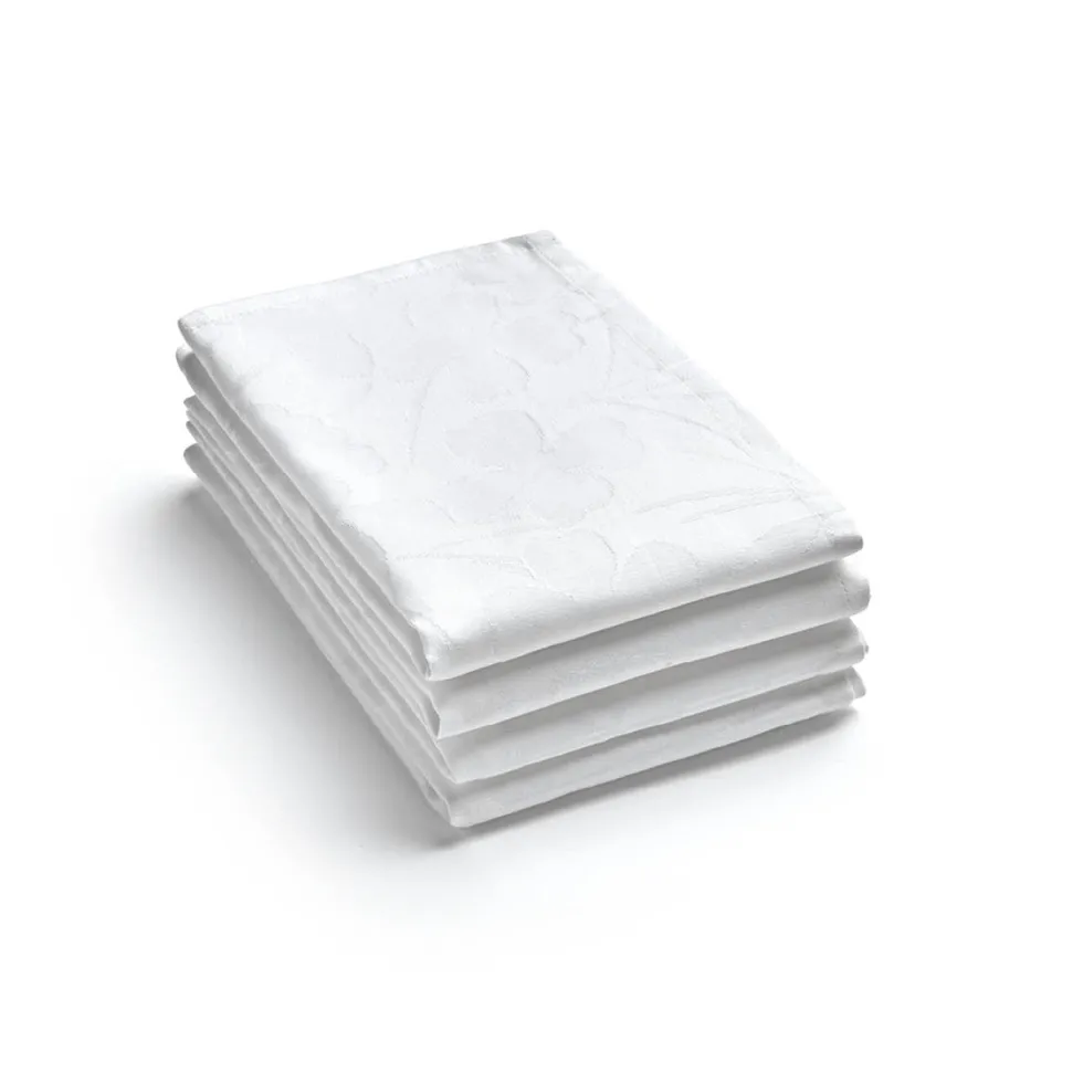 set_de__serviettes__tiss__0-7.webp Set de 4 serviettes - tissé Jacquard - Petites Fleurs Blanc*Cacharel Sale