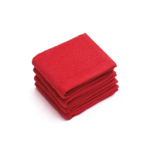 Set de 4 serviettes d'invitées - Rouge*Chevignon Discount