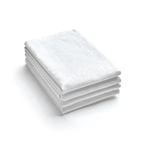 Set de 4 serviettes tissé Jacquard Fleurette - 50 x 50 cm - Blanc*Sauter Discount