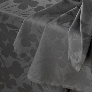 Set de 4 serviettes tissé Jacquard Fleurette - Gris foncé*Brandt Fashion
