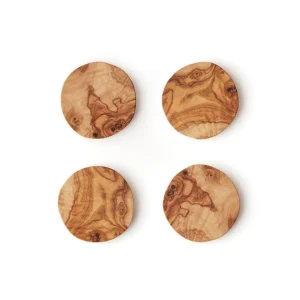 Set de 4 sous-verres en bois d’olivier faits à la main*Sauter Discount