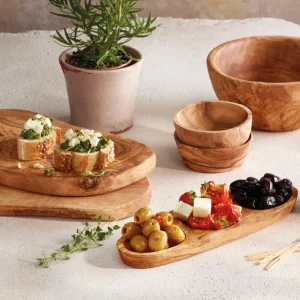 Set de 4 sous-verres en bois d’olivier faits à la main*Sauter Discount