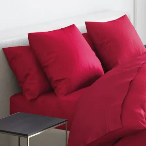 Set de 2 taies d'oreiller rectangulaires - 50x70 - Aurore Uni Rouge*Cacharel Online