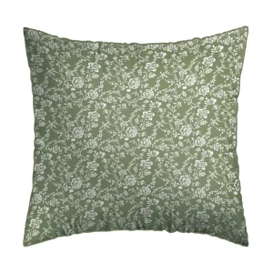 Set de 2 taies d'oreiller satin de coton - Parterre de Roses vert*Rodier Best