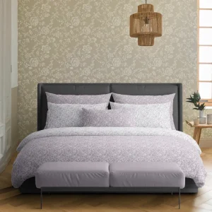 Set de 2 taies d'oreiller satin de coton - Parterre de Roses lavande*Rodier Discount