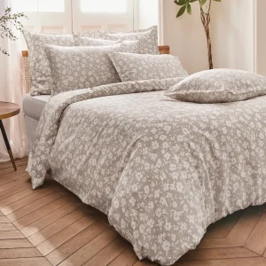 Set de 2 taies d'oreiller satin de coton - Elégance taupe*Rodier New