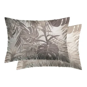 Set de 2 taies d'oreiller satin de coton - Jungle Taupe*Chevignon Sale