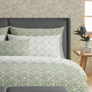 Set de 2 taies d'oreiller satin de coton - Parterre de Roses vert*Rodier Best