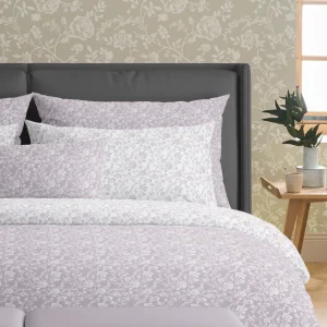 Set de 2 taies d'oreiller satin de coton - Parterre de Roses lavande*Rodier Discount