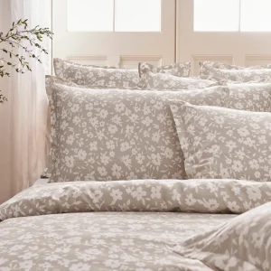 Set de 2 taies d'oreiller satin de coton - Elégance taupe*Rodier New