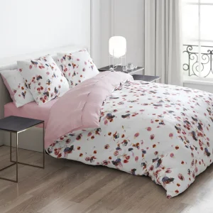 Set de 2 taies d'oreiller satin de coton - Aurore Blanc / Rose clair*Cacharel Sale