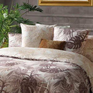 Set de 2 taies d'oreiller satin de coton - Jungle Taupe*Chevignon Sale