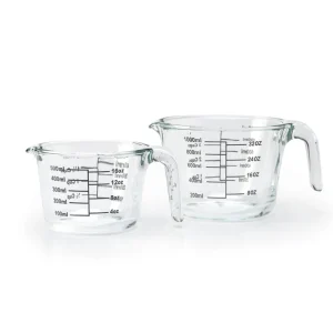 Set de 2 tasses à mesurer en verre résistantes à la température – avec anse – 500 ml + 1000 ml*Sauter Fashion