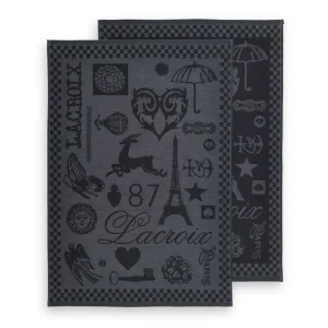 SET DE 2 TORCHONS PETIT PARIS - Gris foncé / Gris clair*CXLbyChristianLacroix Fashion