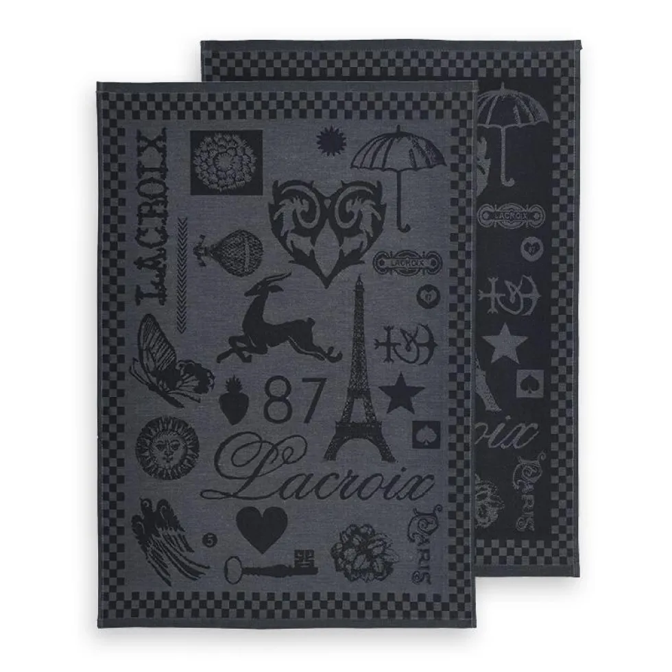 set_de__torchons_petit_pa_0.webp SET DE 2 TORCHONS PETIT PARIS - Gris foncé / Gris clair*CXLbyChristianLacroix Fashion